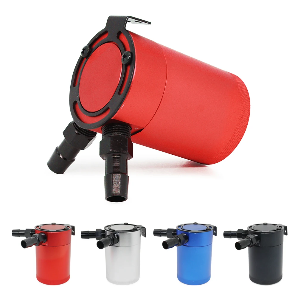 Universeller 300-ml-Ölauffangbehälter, kompakter, verballener 2-Port-Aluminiumbehälter, Ölauffangbehälter, Kraftstofftank, atmungsaktiver Wasserkocher mit zwei Löchern – Detail 4
