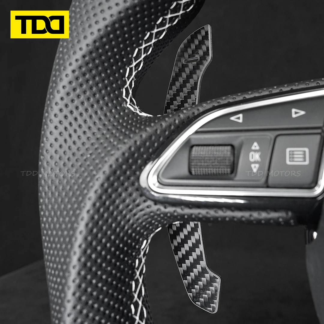 TDD Magnetic Carbon Fiber Paddle Shifters For Audi B8 B8.5 B9 C8 A1 A3 A5 A8 Q2 Q3 Q5 Q7 Q8 S1 S2 S3 S4 S5 SQ5 RS3 RS4 RS5 RSQ5