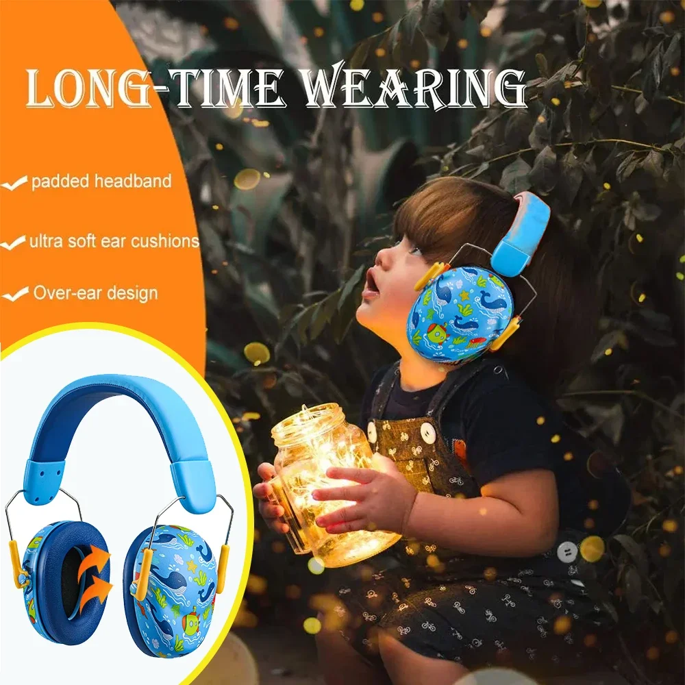 Kids Ear Protection Safety Ear Muffs Hearing Protectors Adjustable Noise Cancelling Headphones for Children Gift images - 6