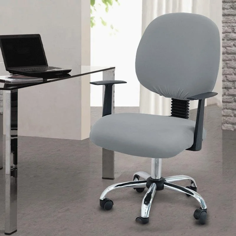 2pcs/set Split Office Chair Covers Elastic Stretch Computer Chair Covers Universal Solid color Office Chair Dustcover 5