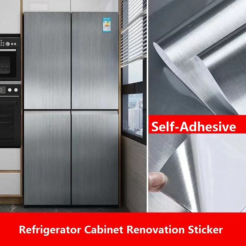 Silver Gold Fridge Sticker Peel&Stick Waterproof Kitchen Decor