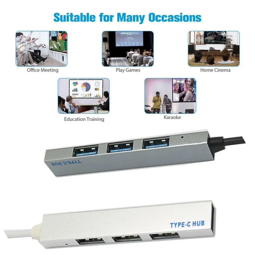  4-in-1 USB Ʈũ  ŷ ̼ ٱ ̽ Ȯ USB C-USB 3.0 Ʈ  -C 3.0 й
