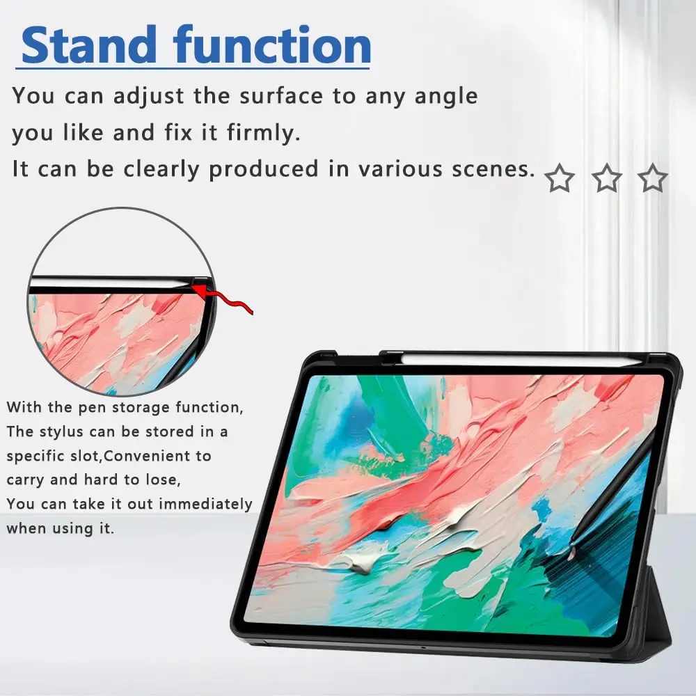 Slim Tri-Fold Tablet Cover with Pencil Holder