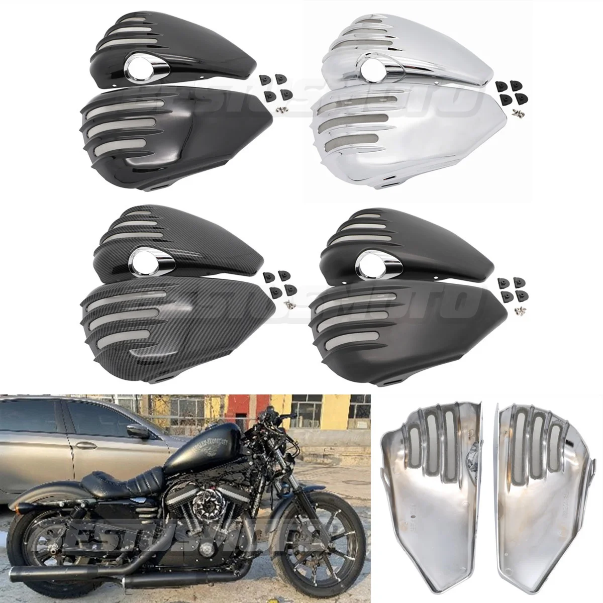 

Motorcycle Battery Cover Fairing Guard For Harley Sportster 883 1200 XL883 2004-2013 Iron 883 XL883N Forty Eight XL1200X 2012