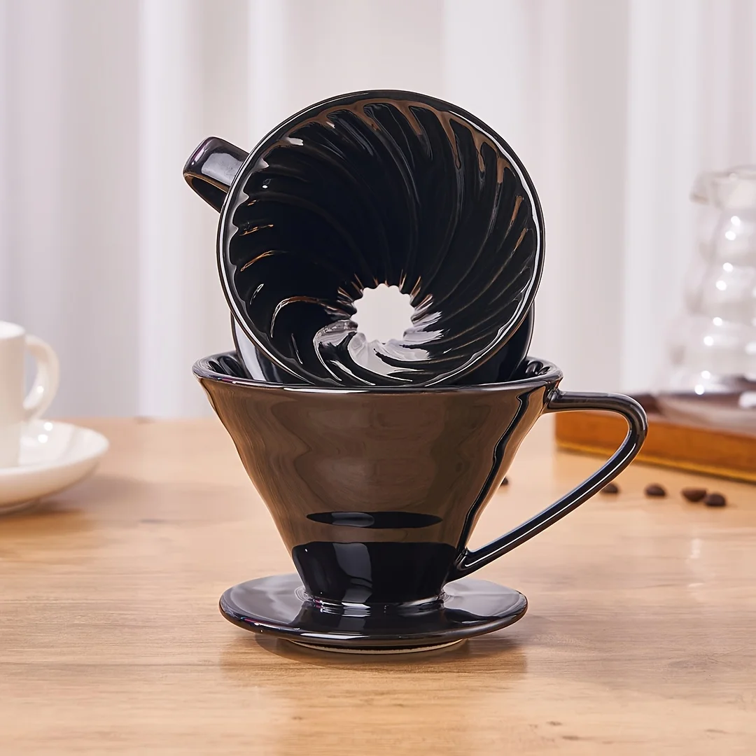 Premium Ceramic Pour-Over Coffee Dripper Set – Complete Coffee Brewing Kit with Mesh Filter for Travel and Outdoor Use