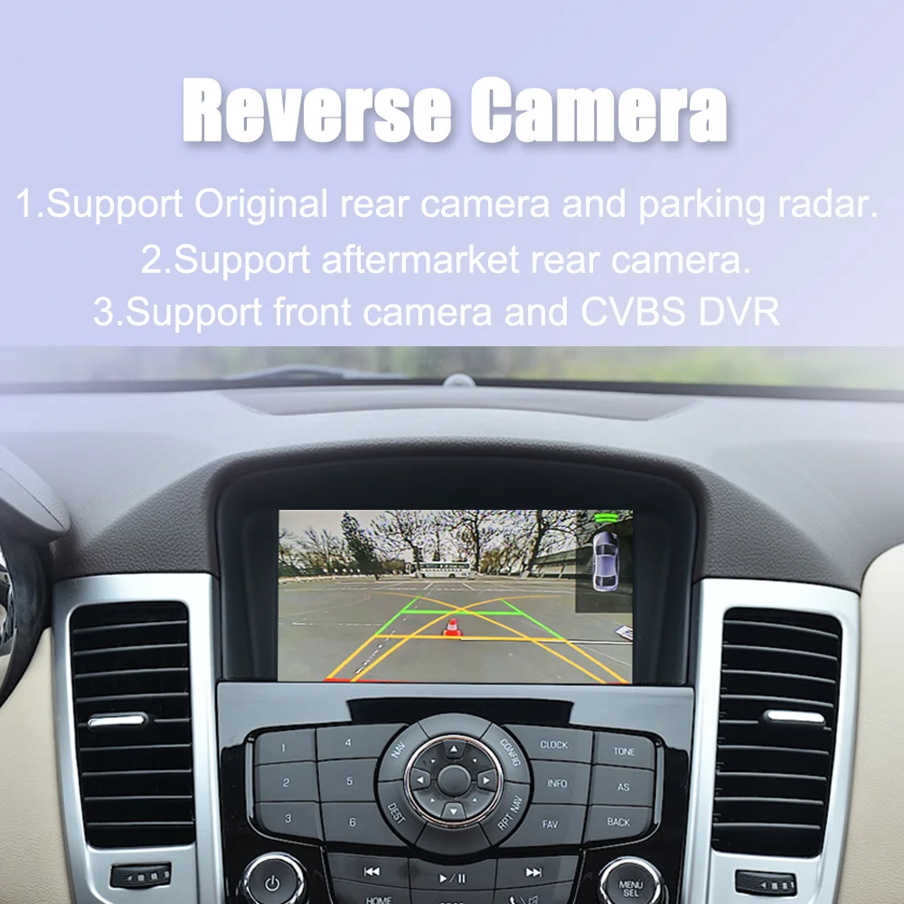 Adaptador de Interfaz Inalámbrica CarPlay Android Auto para Chevrolet Cruze 2012 2013 2014 y Opel Zafira C 2016 2017 con Pantalla Táctil, Mirror Link, Airplay, BT, GPS y Módulo de Navegación 4