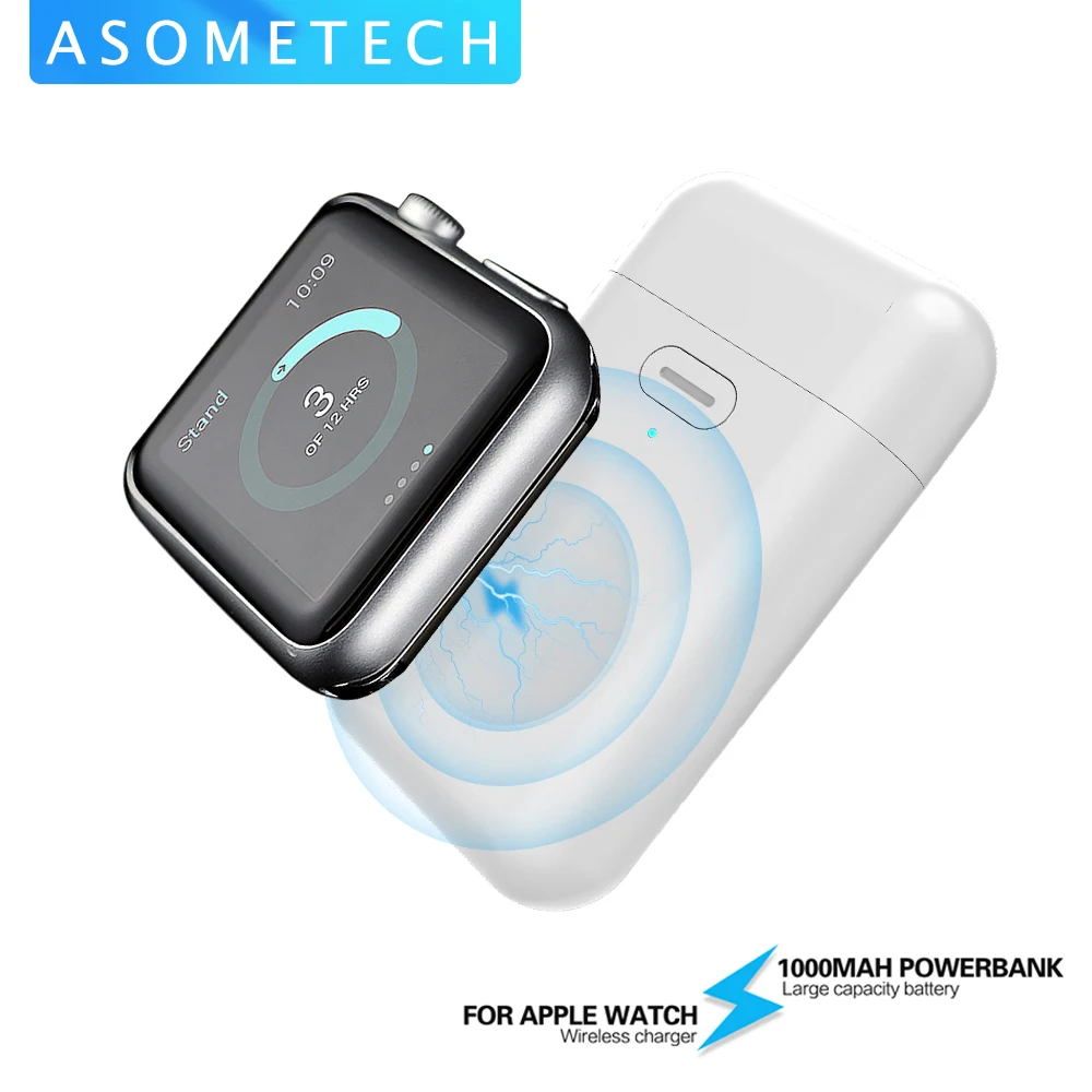 1000mAh Wireless Charger Mini Power Bank For iwatch 123456 Magnetic Portable Powerbank Travel External Battery For Apple Watch portable usb charger Power Bank