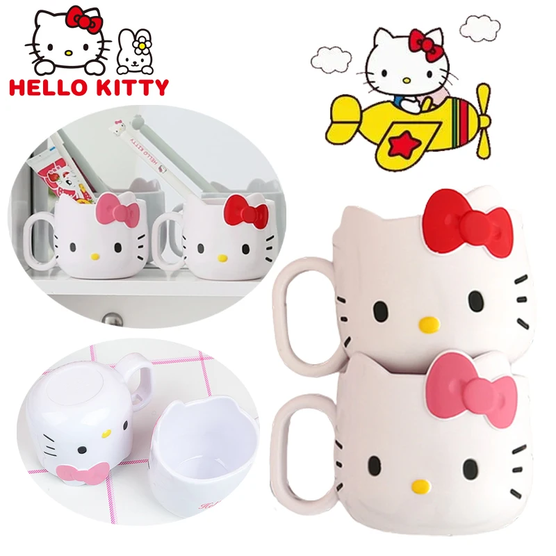 Hello Kitty Gobelet de rince bouche portable pour enfants, tasse de rince bouche avec poignée