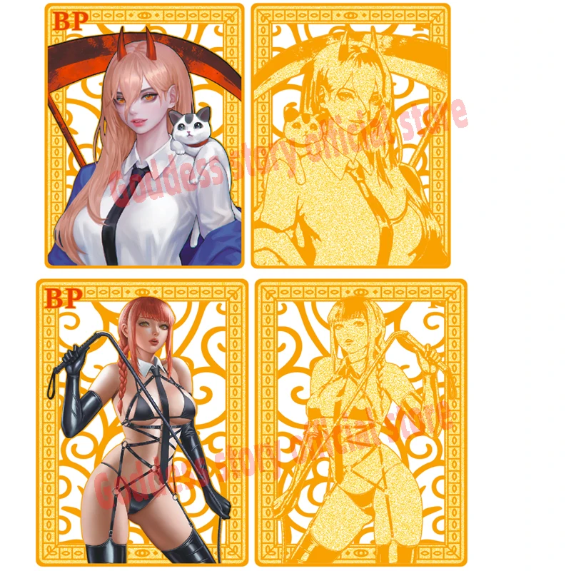 

2023 Новая коллекция истории богини металлическая карточка редкая Rem Power Makima Tokisaki Kurumi Makima черная волшебная карточка для девочек