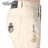 New Summer Men's Solid Color Pants Straight Leg Elastic Black Trousers Men's Fashion Embroidery Business Casual Pants Big Size 4