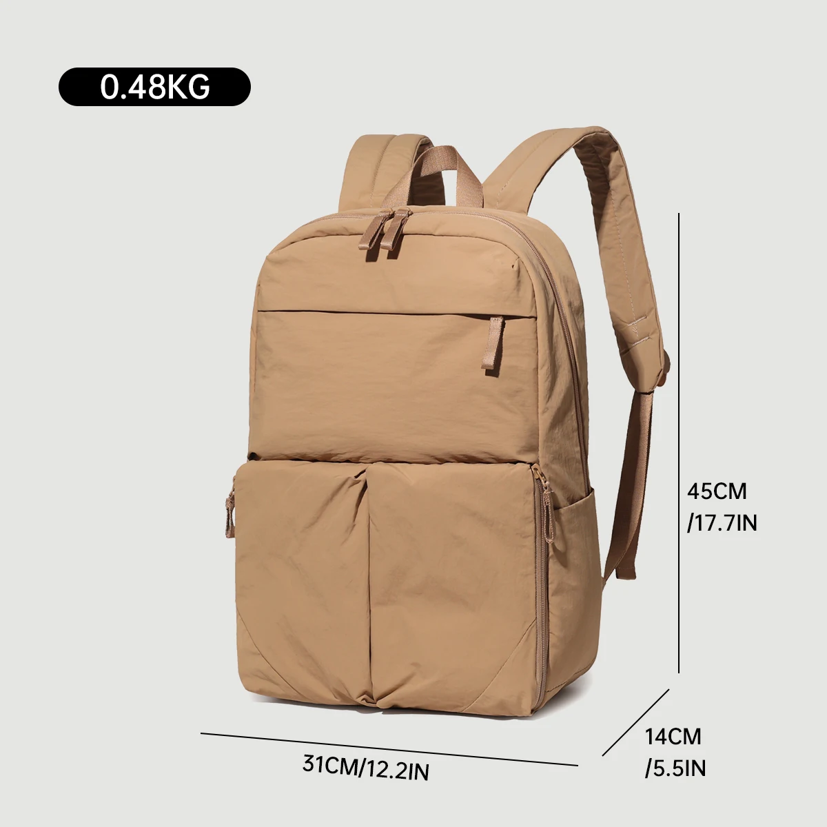 Solid Color Lightweight Large-Capacity Backpack Women's Mountaineering Bag Male College Student Bag Versatile Backpack Travel Bag Computer Bag Camping Outdoor Sports Hiking