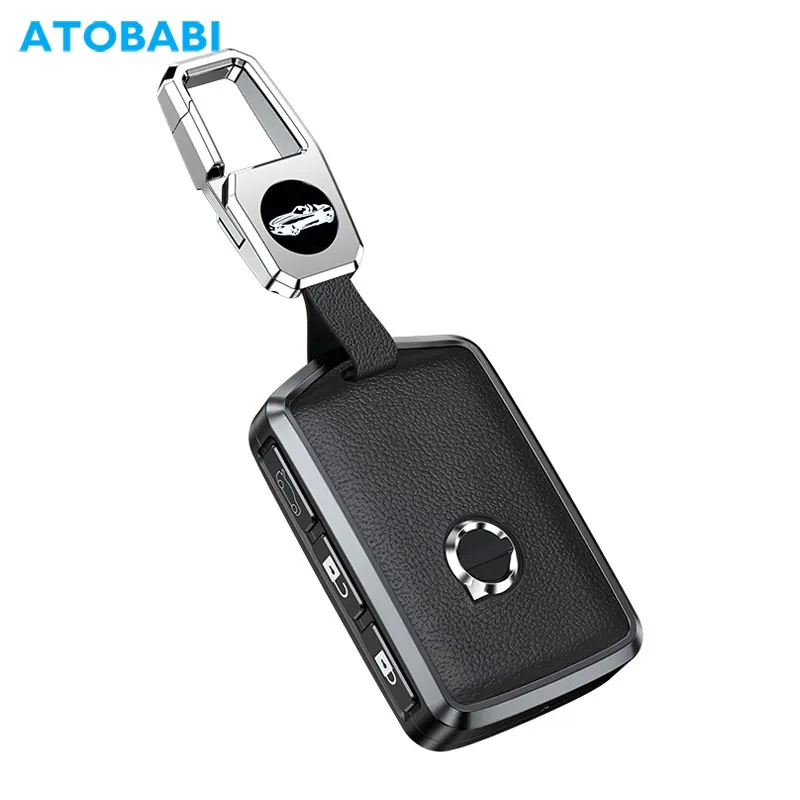 Aluminum Alloy Frame With Leather Car Key Case Smart Remote Control