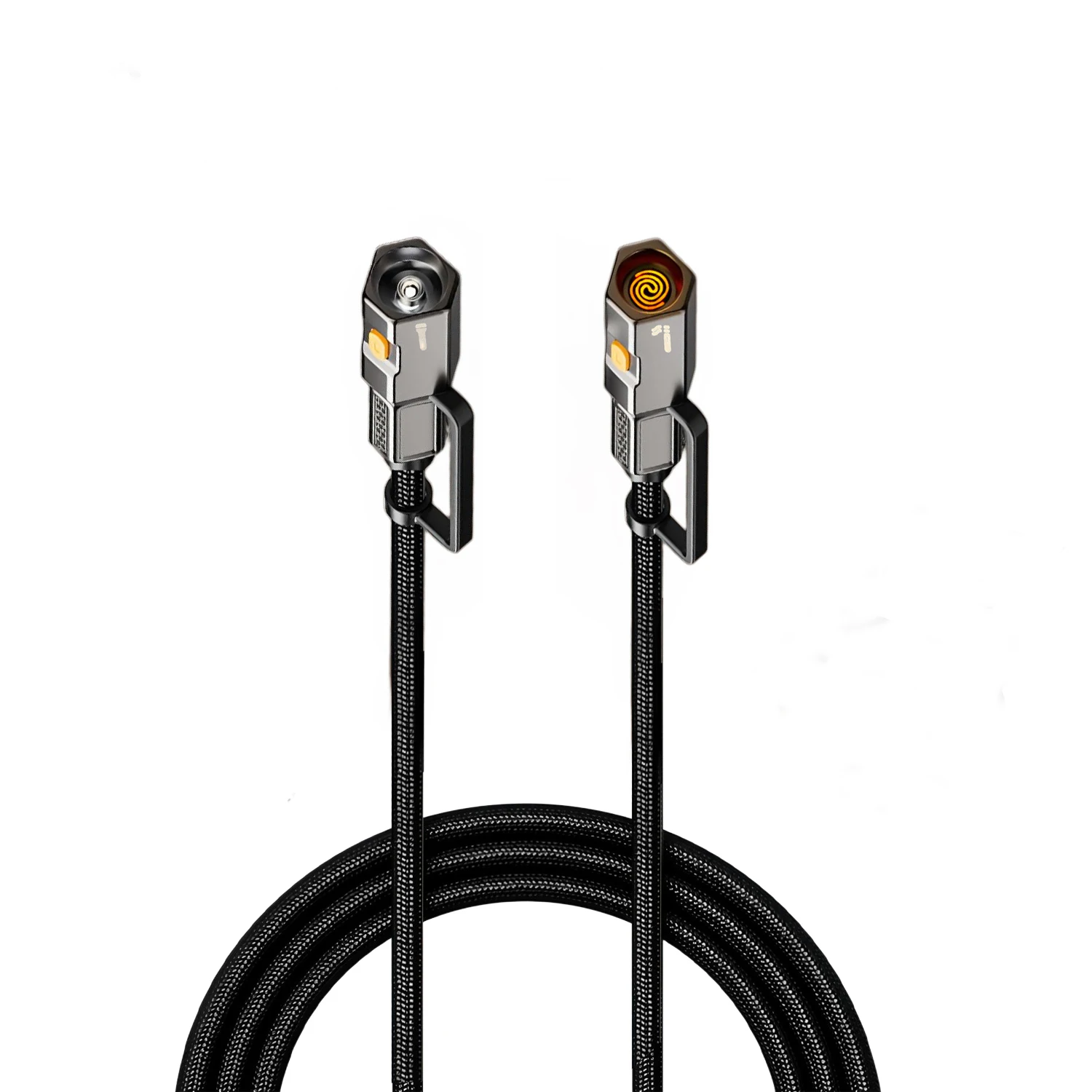 High-Speed 240W Fast Charging Type-C to Type-C Cable with LED Light & Built-In Lighter