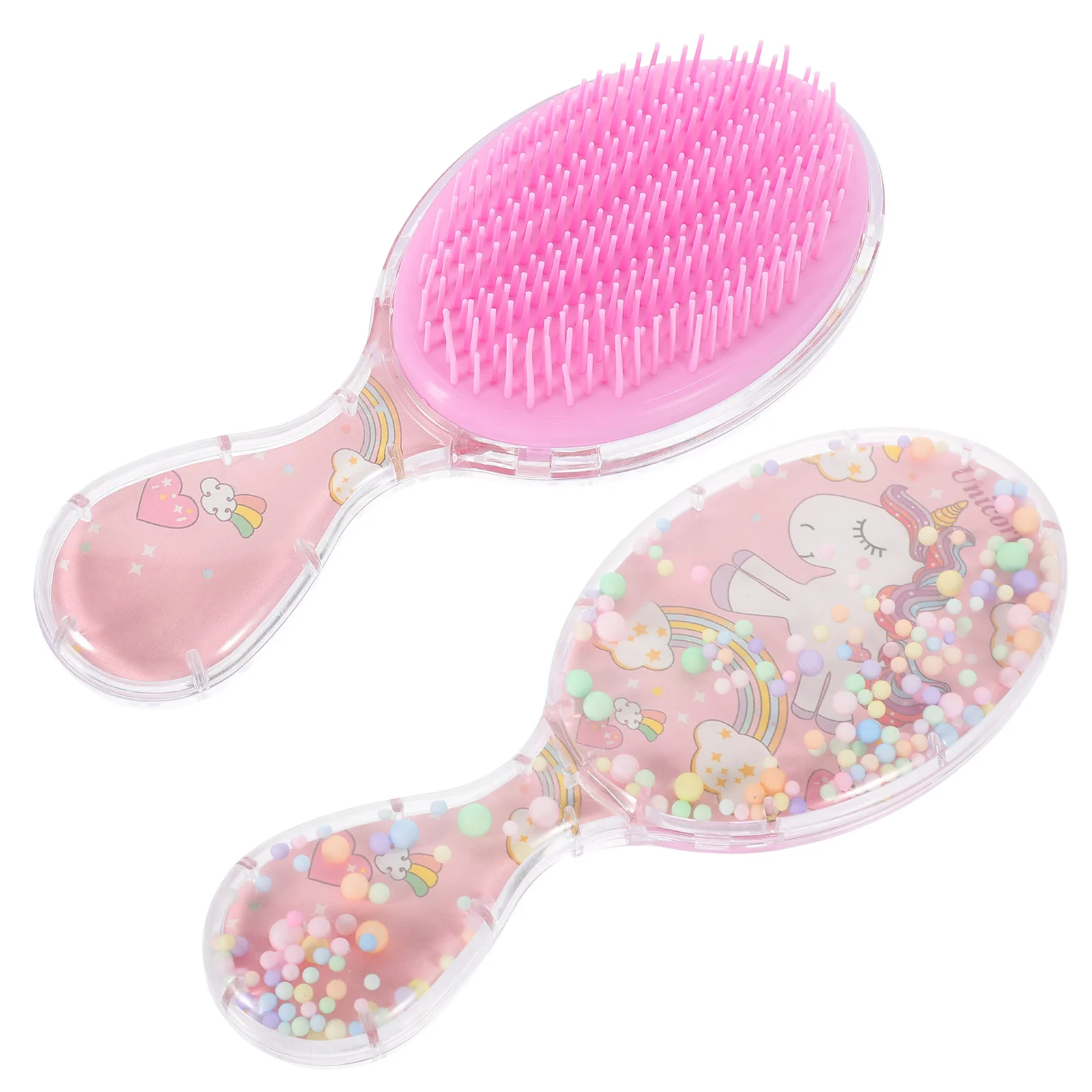 

2 Pcs Comb Hair Brush for Thick Brushes Cute Girl Portable Detangling Home Travel Princess Massage