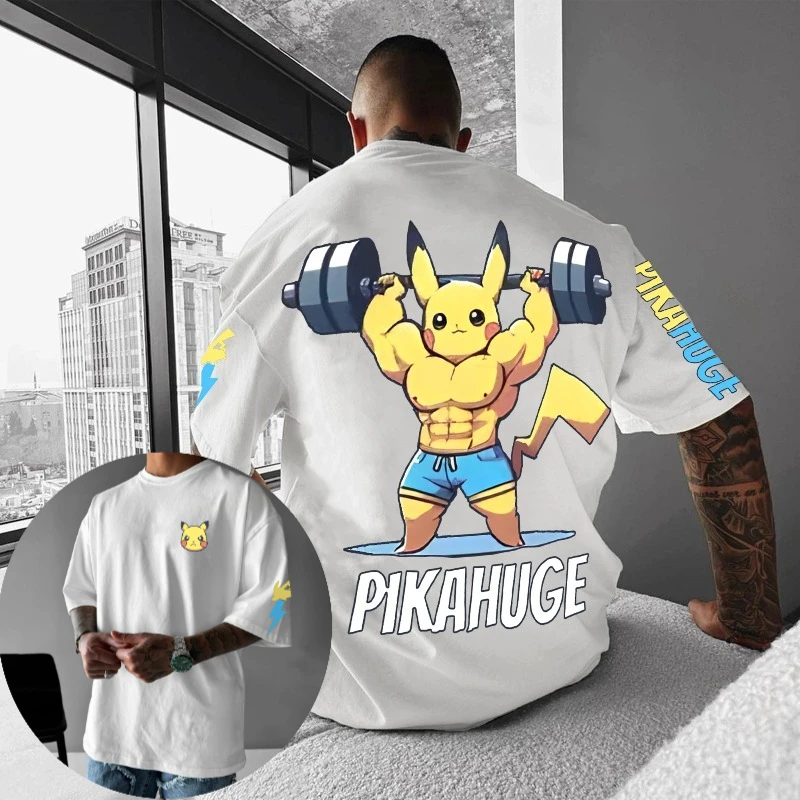 Pokémon Men's T-Shirt Pikachu Japanese Anime Printing Summer New