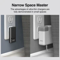 65W GaN 2-port Flat USB-C Wall Charger With USB C Fast Charging Ultra-thin Foldable Plug Suitable For iPhone Xiaomi Samsung - Image 5
