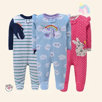 Newborn Infant Baby Boy Girls Romper Spring Autumn Warm Polar Fleece Long-Sleeve Style Jumpsuit Baby Overalls Children Clothes 1