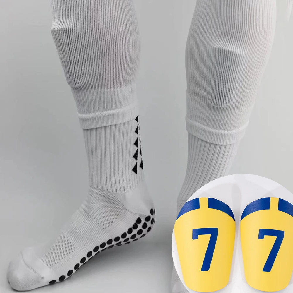 NO.7 Professional Football Shin Guard PU Thick Anti-Collision And Shock-Absorbing Insert Board Sports Protective Supplies 1Pair