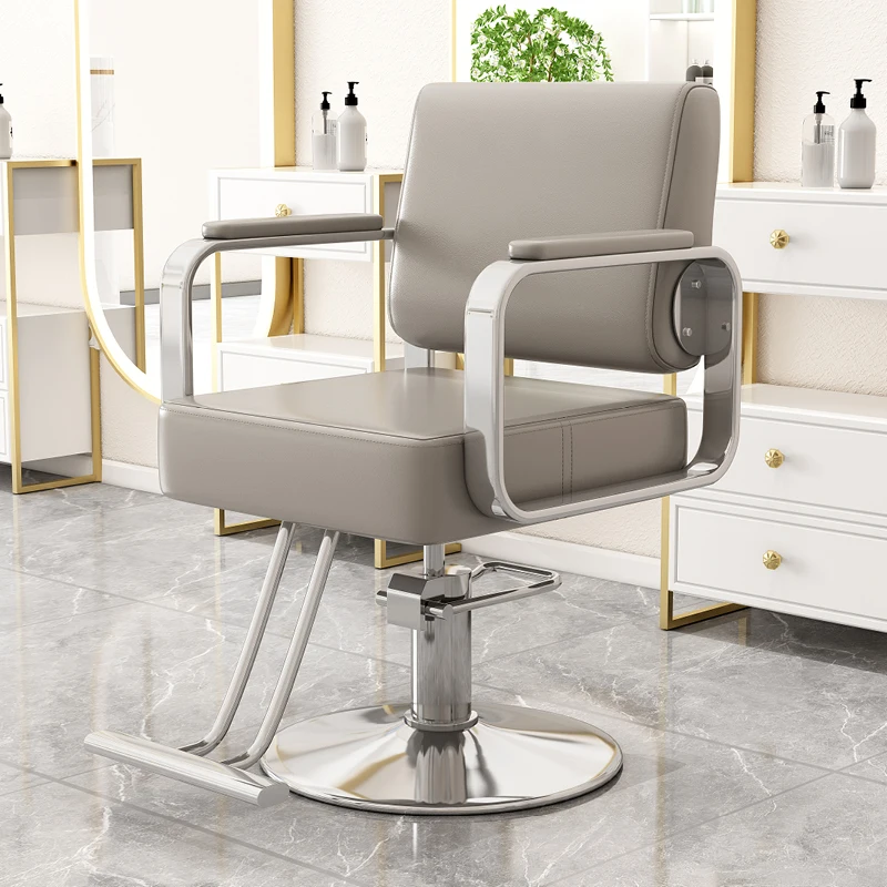 Shampoo Lash Barber Chair Stool Footrest Grey Luxury Metal Rotating Cosmetic Barber Chair Styling Sofy Do Salonu Furniture HDH