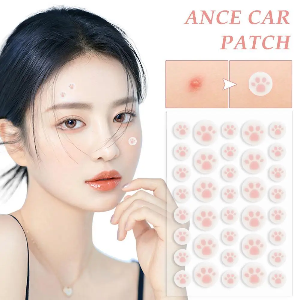 

36pcs Cute Cat Paw Acne Pimple Patch Hydrocolloid Spot Treatment Facial Skin Repair Tool For Beauty Cosmetic