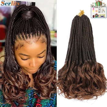 French Curl Crochet Braids 14 Inch Kid-Friendly Goddess Box Braids with Bouncy Curly Ends French Curls Braiding Hair for Women 1