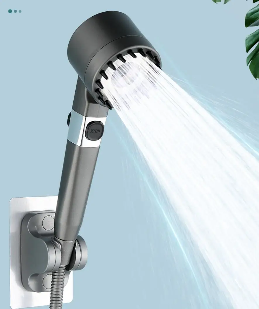 High-pressure Shower Head 3-mode Adjustable Spray with Massage Brush Filter Rain Shower Faucet Bathroom Accessories 2