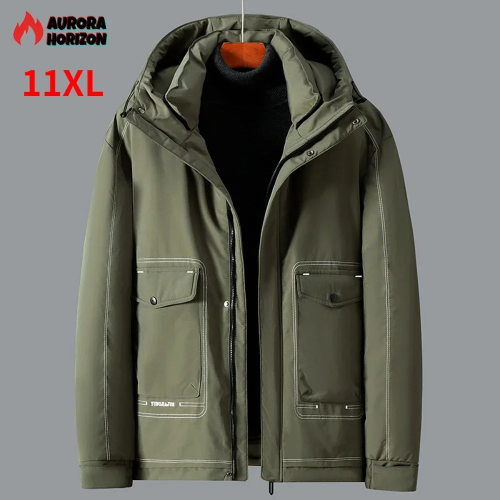 ZOZOWANG Plus Size 11XL Parkas Winter Jackets Men Thickened Jacket Warm Hooded Coats Big Size Male Outerwear High Quality