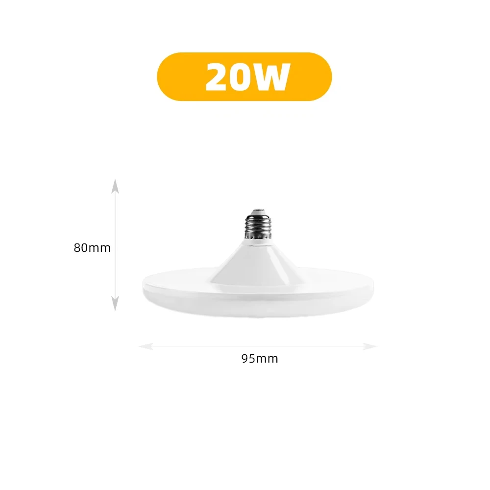 1 adet 220V LED ampul E27 taban ev enerji tasarruflu lamba 20W 30W 40W 60W 100W iç mekan aydınlatması uçan daire ışık ampul E27