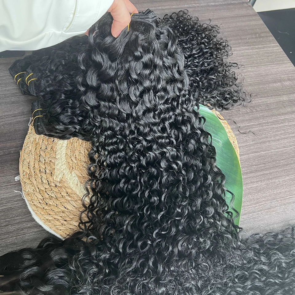 Water Wave Bundles Natural Black Brazilian Virgin Human Hair Extensions Water Wave Wavy Wet 1/3/4 Bundles Double Weft for Women 4