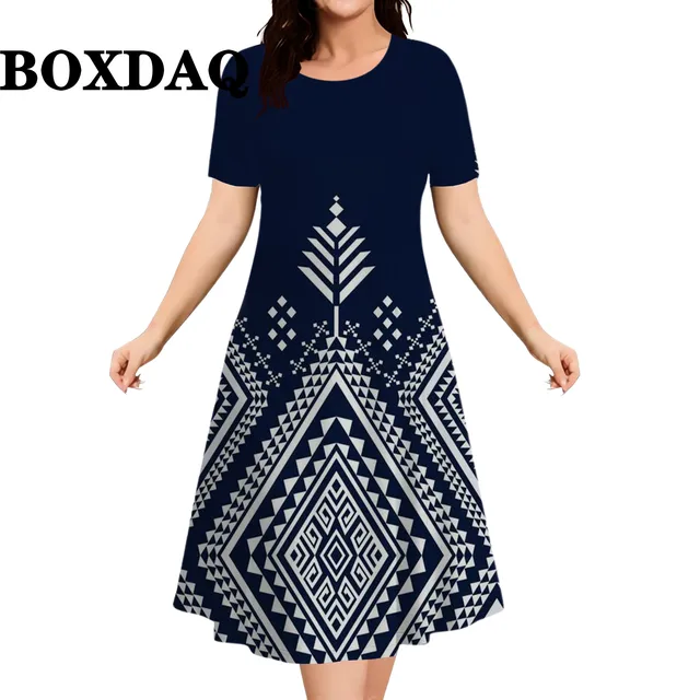 2026 New Floral Graphic Print Women’s Dresses Elegant Ladies Summer Dress Casual Retro Plus Size Female Fashion Loose Dress 9XL 1