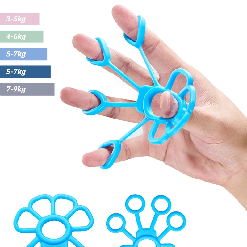Silicone Finger Exerciser Fitness Hand Grip Forearm Strength Muscle Trainer Gym Finger Gripper Rehabilitation Recovery Tool