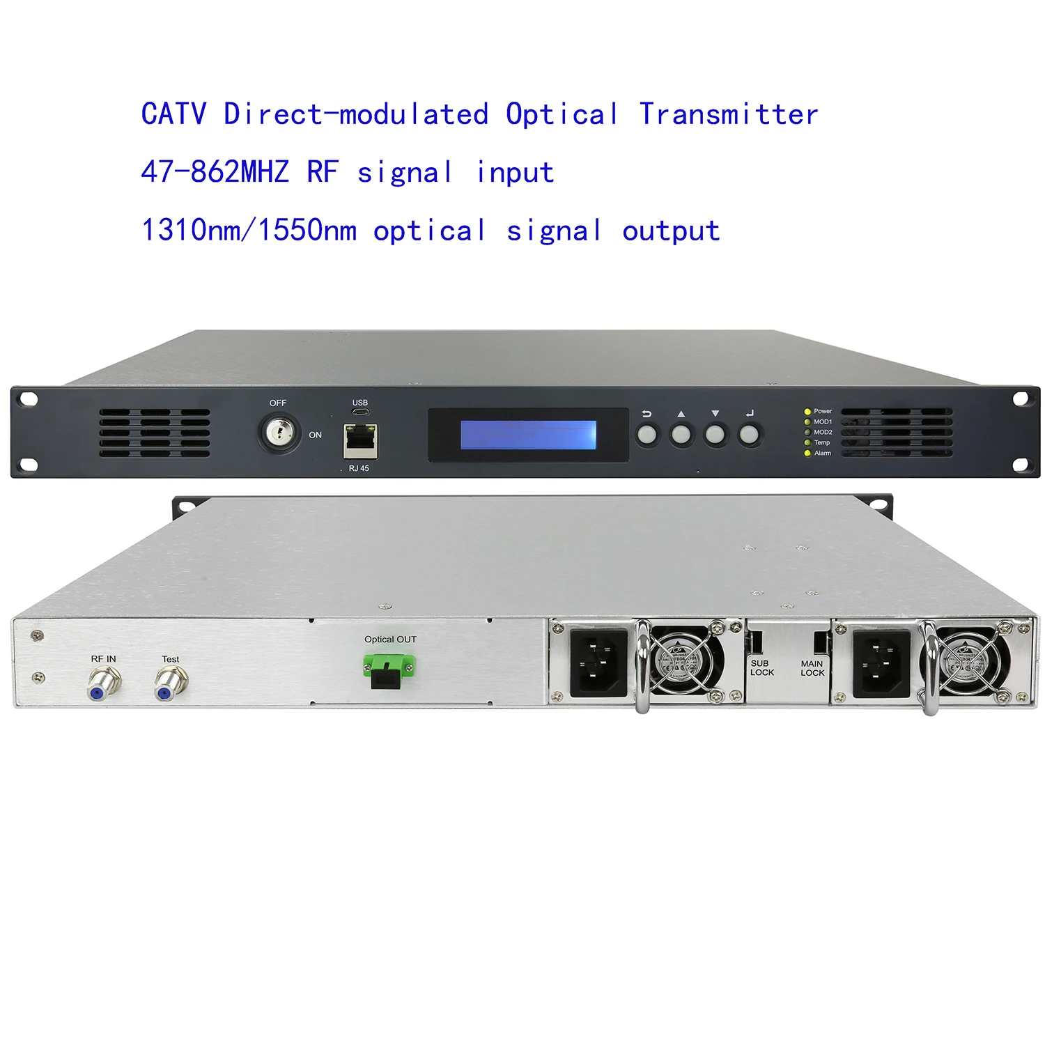 free shipping CATV Direct-modulated Optical Transmitter, RF to optical converter, 1310nm/1550nm optical transmitter