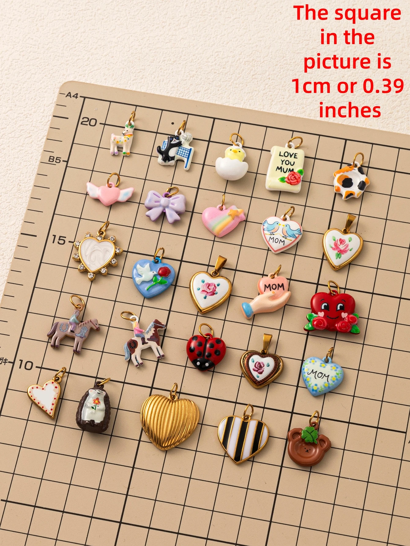 Neue romantische geometrische Liebesblumen-Schleifen-Pony-Igel DIY-Anhänger für Schmuck