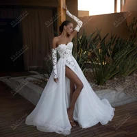 Graceful Wedding Dresses Luxury Bridal Gowns Lace Appliques Sexy High Slit Robes For Women Vestidos De Novia Customized 2025 1