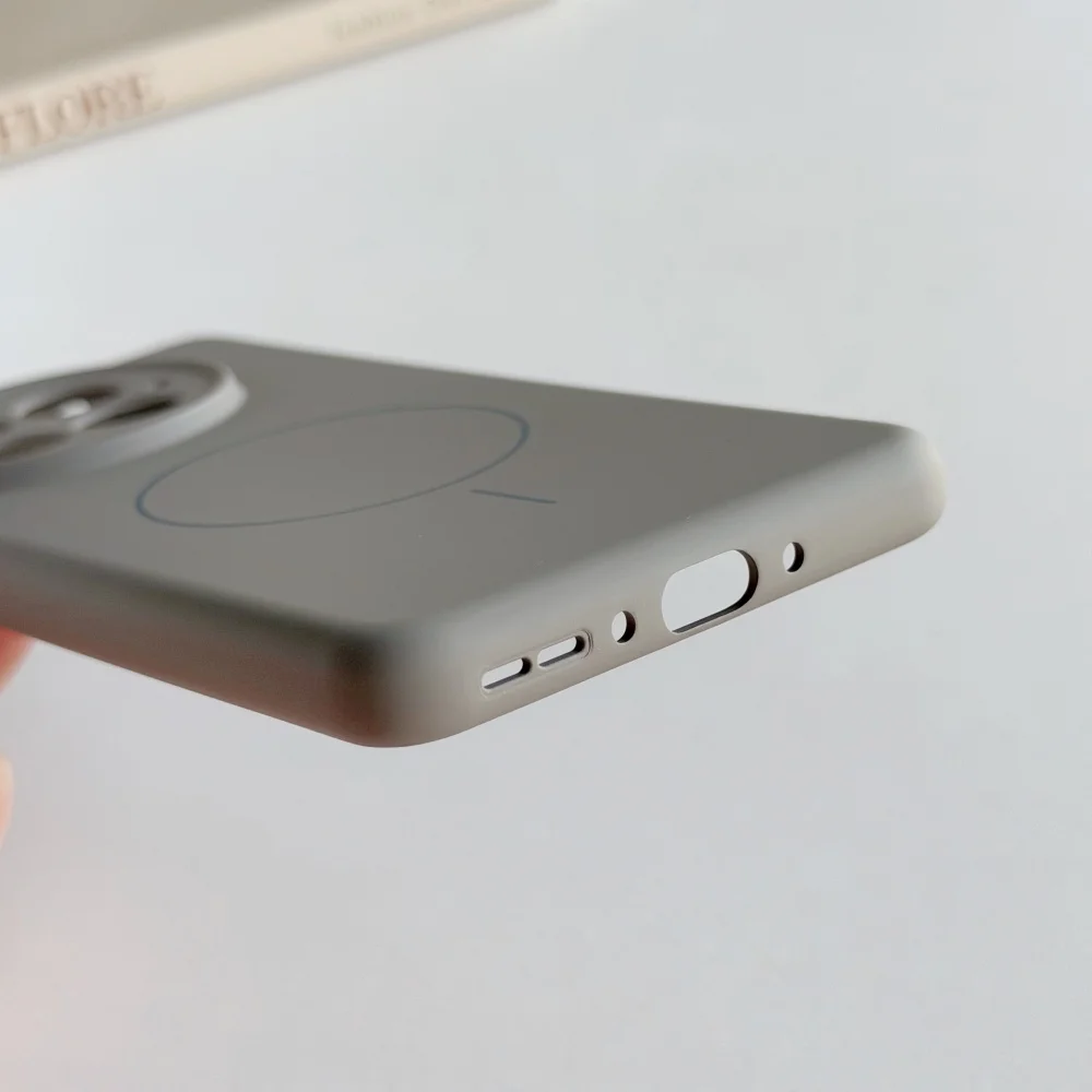 Premium Frosted Silicone Magnetic Phone Case with Wireless Charging Compatibility