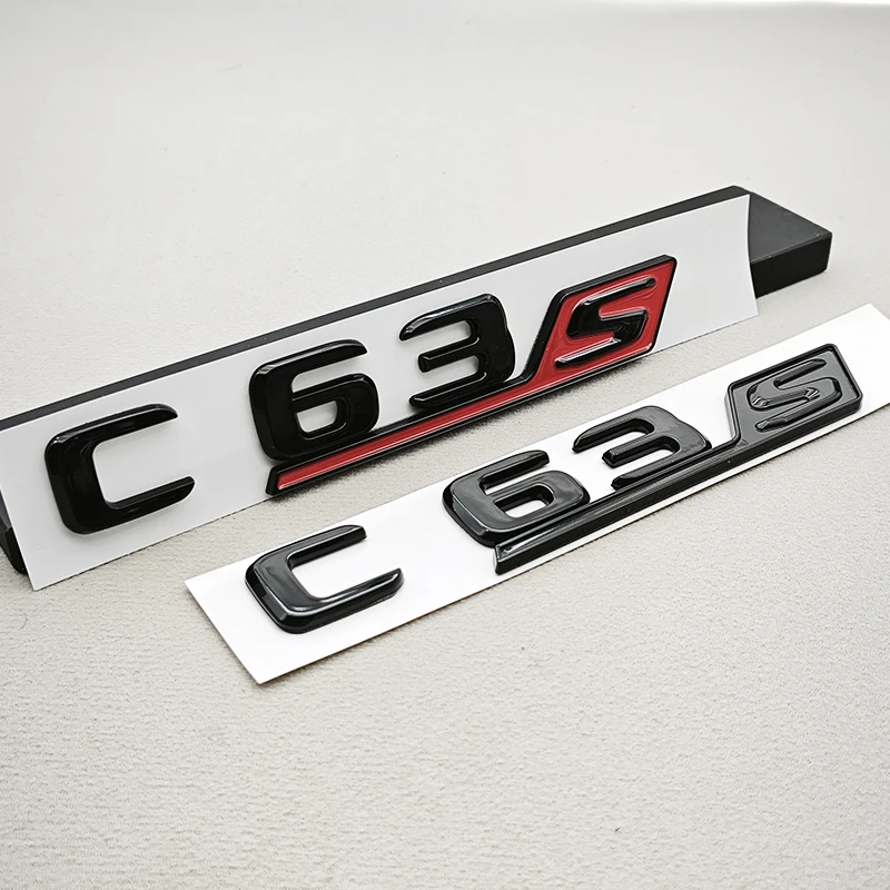 메르세데스 벤츠 AMG C63S 자동차 테일 액세서리 신형 3D ABS 자동차 스타일링 로고 C63S 배지 스티커 리어 트렁크 엠블럼 데칼