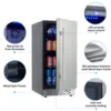 15 Inch Outdoor Beverage Fridge Weather Proof Stainless Steel Cooler,80 Cans Under Counter Built-In or Freestanding Beer Fridge 6