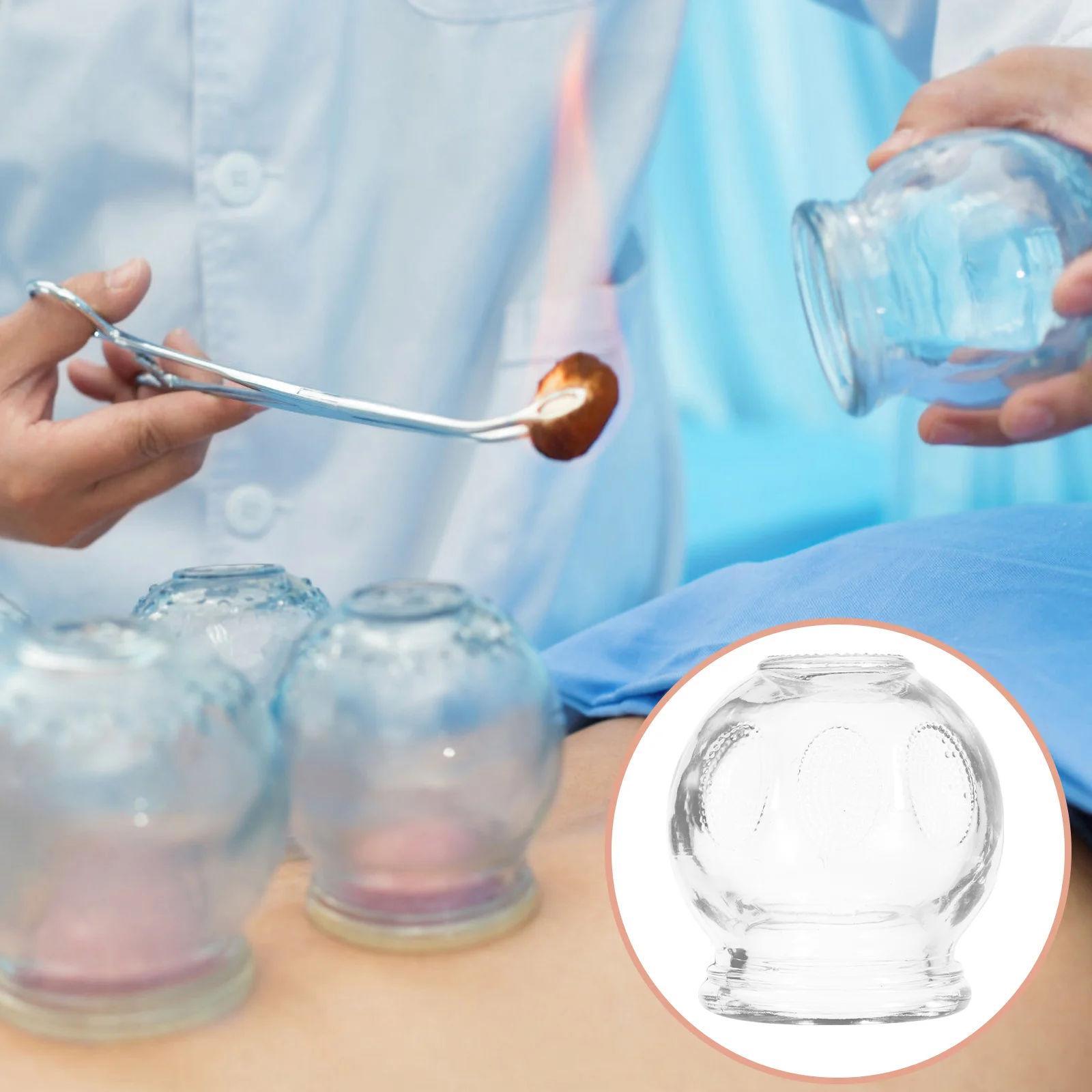 7 Pcs Tool Manual Glass Cupping Kit for Massage Suction Cups Professional Body Care