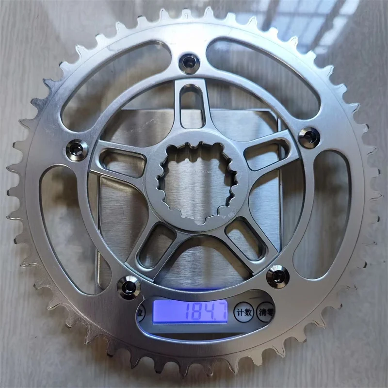ブロンプトン用の磨かれたシルバーの自転車チェーンリング,超軽量