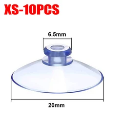 Transparent PVC Suction Cup Mushroom Head Sucker Set - Strong Vacuum Hooks for Home Decor and Towel Hanging (10 Pack) (20mm)