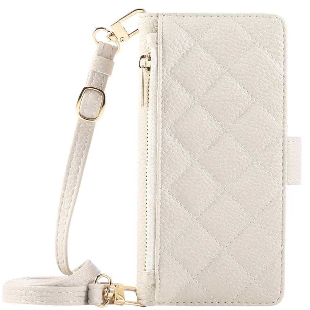 Elegant Mirror Wallet Crossbody Phone Case with Card Holder & Leather Strap
