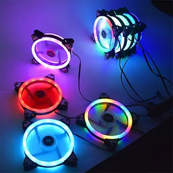 RGB 케이스 선풍기 냉각 팬, 다채로운 블루 레드 화이트 유체 베어링, LED 컴퓨터 게임 냉각 선풍기 라디에이터, Koelventilator, 120mm, 4 핀