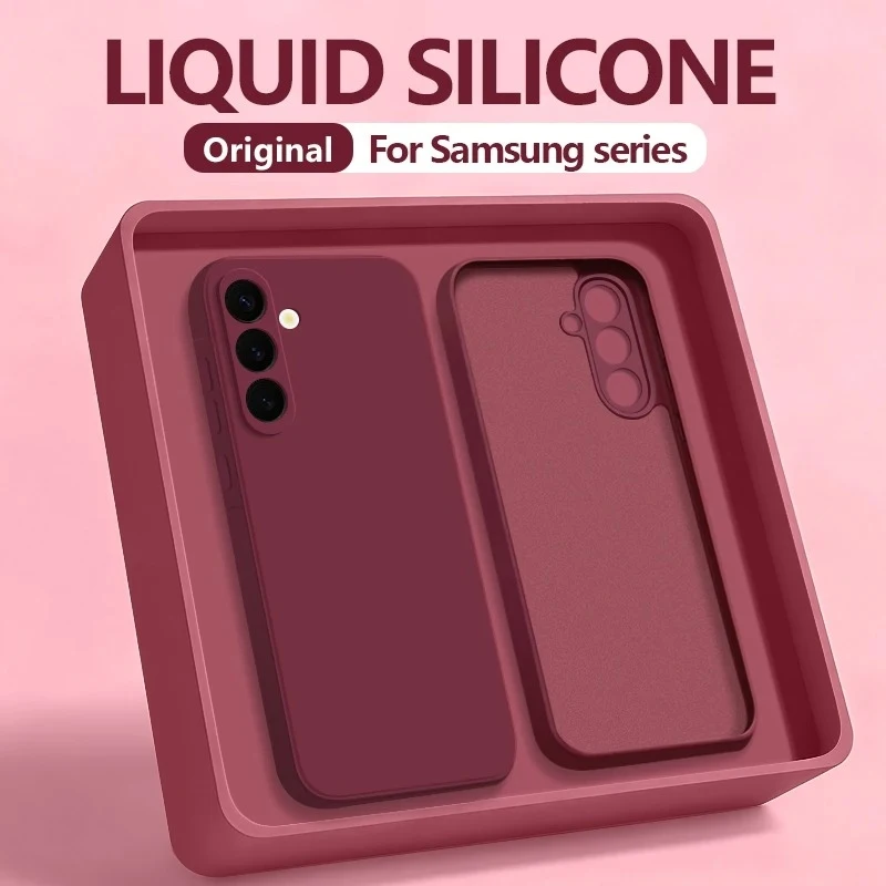 Luxury Liquid Silicone Skin Feel Phone Case - Solid Color Anti-Fall Rear Cover