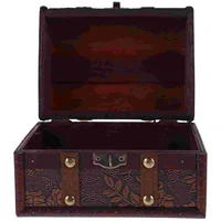 Trinket Chest Pirate Photo Storage Box Wood Candy Case Wooden Storage Jewelry Holder Trinket Boxes 2