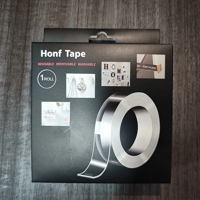 Enhanced Adhesive Washable Nano Tape - Transparent Double-sided Acrylic Strip