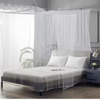 Moustiquaire de chambre à coucher, grande couverture de moustique chiffrée blanche, Portable, Camping en plein air, tente anti-insectes, rideau de lit respirant pour la maison 1