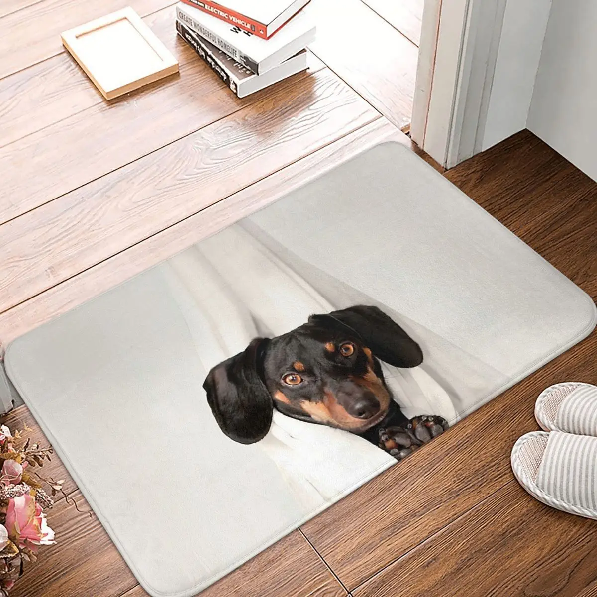 

Dachshund Dog Photo Portrait Doormat Rug carpet Mat Footpad Bath mat Non-slip toilet Balcony Parlor durable Washable