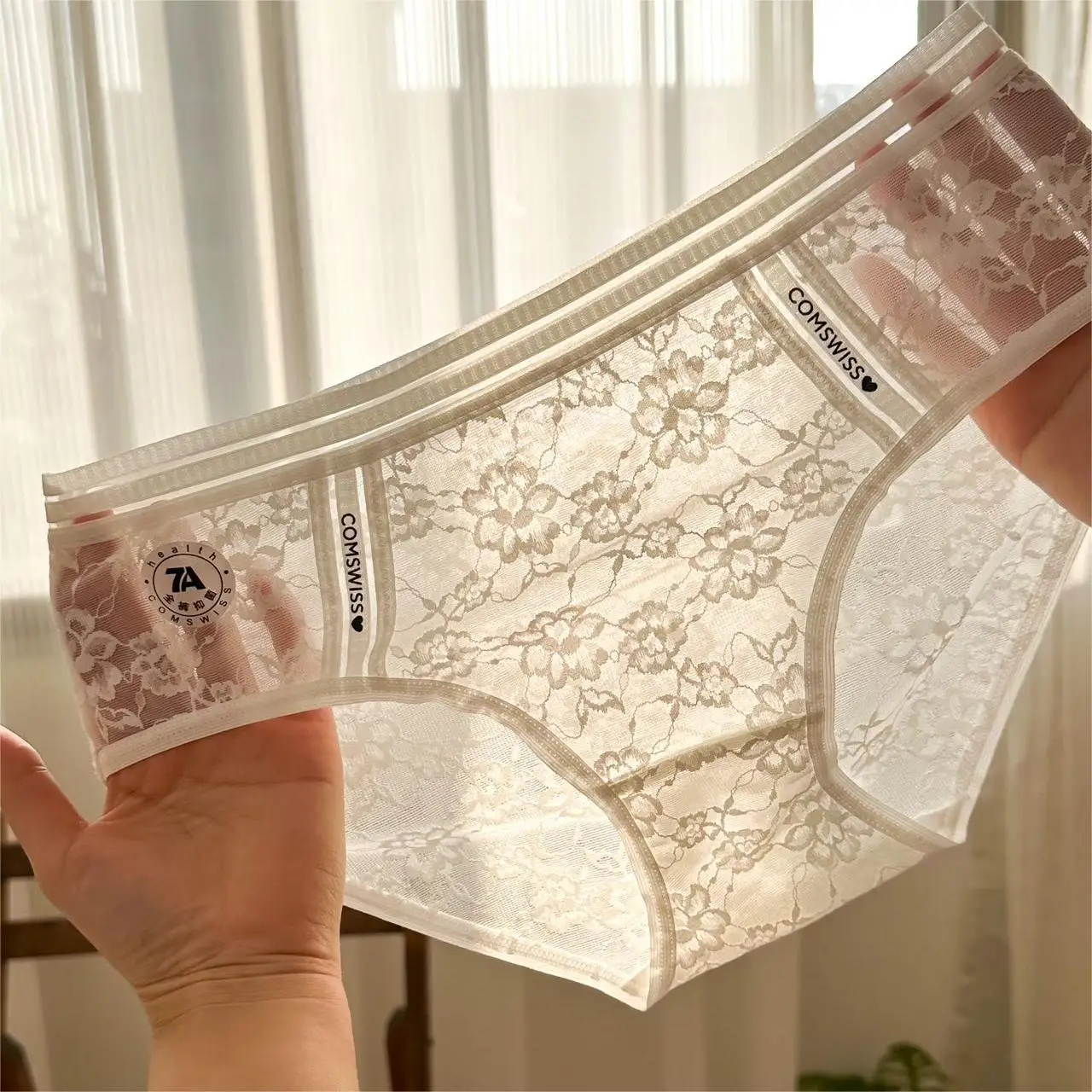 

Spring And Summer New French Romantic Lace Sexy Mesh 7A Antibacterial Panties Women's Briefs