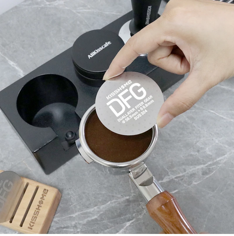 Espresso Puck Sieb 51mm 53,5mm 58,5mm Kaffeefilter Mesh für Delonghi Brevi lle Sieb träger Maschine Zubehör Barista Werkzeuge – Detail 8