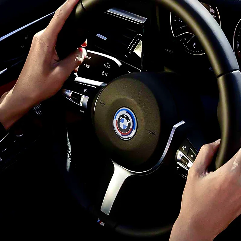 74mm 82mm 자동차 전면 후면 트렁크 배지 스티어링 휠 스티커 56mm 68mm 허브 센터 캡 BMW 50주년 기념 액세서리
